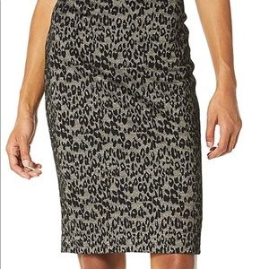 Kasper Animal Print Knit Jacquard Pencil Skirt